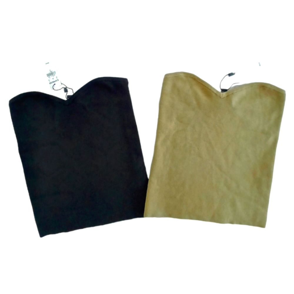 Sweater Knit Tube Top w/ Sweetheart Neckline Olive Khaki Size Small Express - Picture 2 of 8